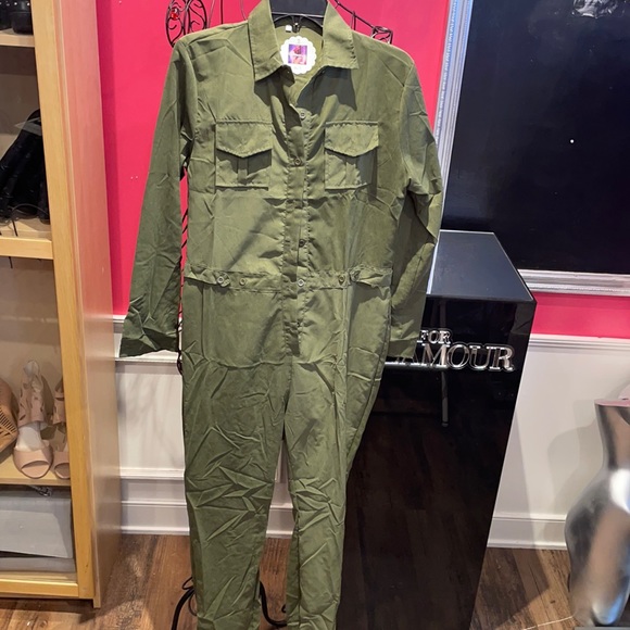 Pants - Ladies Army Green Romper